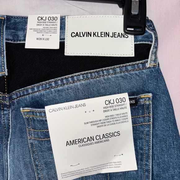 Calvin Klein Straight Leg Jeans - Blue and Black - Picture 10 of 12